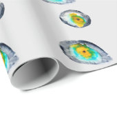 水色の抽象芸術貝 ラッピングペーパー (ロールコーナー)