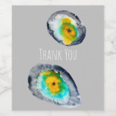 水色の抽象芸術貝 ワインラベル (シングルラベル)