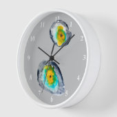 水色の抽象芸術貝 壁時計 (傾斜)