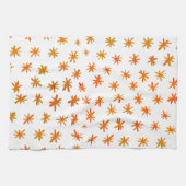 水色の星 – オレンジ キッチンタオル (横)