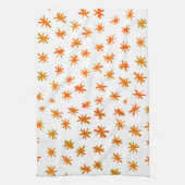 水色の星 – オレンジ キッチンタオル (縦)