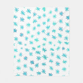 水色の星 – ターコイズ フリースブランケット (正面)