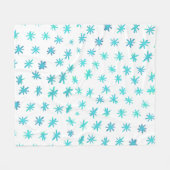 水色の星 – ターコイズ フリースブランケット (正面(横))