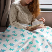 水色の星 – ターコイズ フリースブランケット