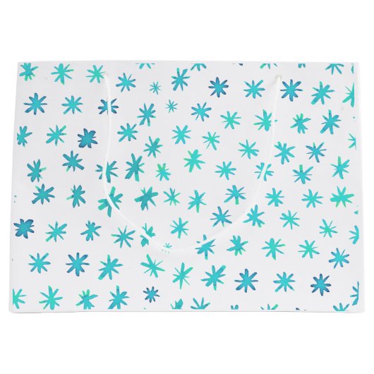 水色の星 – ターコイズ ラージペーパーバッグ (正面)