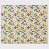 水色の星 – 数々の – 色 ラッピングペーパー (フラット)