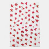 水色の星 – 赤 キッチンタオル (縦)