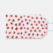 水色の星 – 赤 ギフトタグ (正面(横))