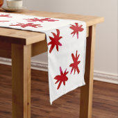 水色の星 – 赤 ショートテーブルランナー (インサイチュ)