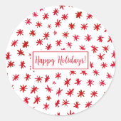 水色の星 – 赤 ラウンドシール (正面)