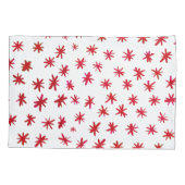 水色の星 – 赤 枕カバー (裏面-左)