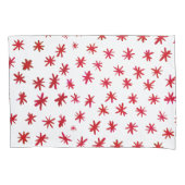 水色の星 – 赤 枕カバー (正面左)