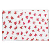 水色の星 – 赤 枕カバー (正面右)