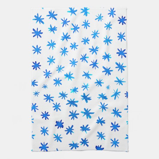 水色の星 – 青 キッチンタオル (縦)