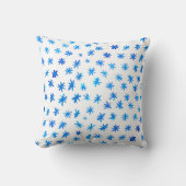 水色の星 – 青 クッション (正面)