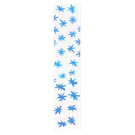 水色の星 – 青 ショートテーブルランナー (正面)