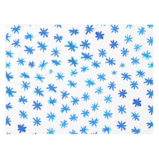 水色の星 – 青 テーブルクロス (正面(横))