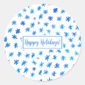 水色の星 – 青 ラウンドシール (正面)