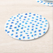 水色の星 – 青 ラウンドペーパーコースター (アングル)