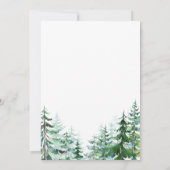 水色の松の木の冷たい外の赤ちゃんシャワー 招待状 (裏面)