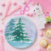 水色の松 ペーパープレート (パーティー)