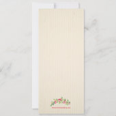 水色の果実と葉クリスマス招待状 (裏面)