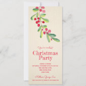 水色の果実と葉クリスマス 招待状 (正面)