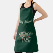 水色の果実の緑メリークリスマス エプロン (インサイチュ)