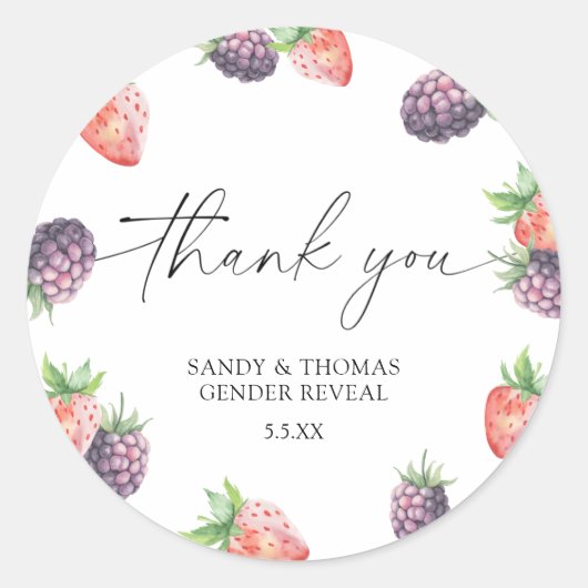 水色の果実 – 性別を明らかにしてくれてありがとう ラウンドシール (正面)