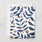 水色の枝と果実 – インジゴとベージュ シーズンカード (正面)