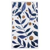 水色の枝と果実 – インジゴとベージュ スモールペーパーバッグ (裏面)