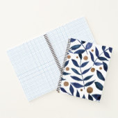 水色の枝と果実 – インジゴとベージュ ノートブック (内部)