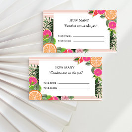 水色の柑橘類はキャンディーの数を推測する エンクロージャーカード