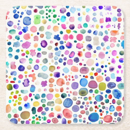 水色の染み スクエアペーパーコースター (正面)