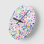 水色の染み ラウンド壁時計 (傾斜)