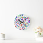 水色の染み ラウンド壁時計 (ホーム)