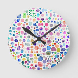 水色の染み ラウンド壁時計