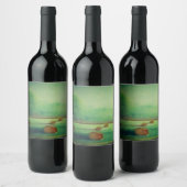 水色の柔らかい牧草地の牧草地の牧草地の牧草地 ワインラベル (ボトル)