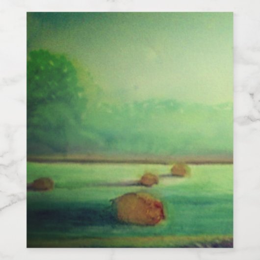 水色の柔らかい牧草地の牧草地の牧草地の牧草地 ワインラベル (シングルラベル)