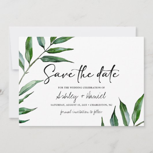 水色の柳離れのカードを保存 セーブザデート