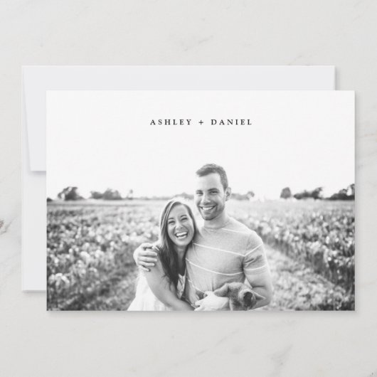 水色の柳離れのカードを保存 セーブザデート (裏面)