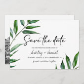 水色の柳離れのカードを保存 セーブザデート (正面/裏面)