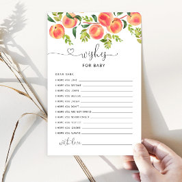 水色の桃の願いベビーカード
