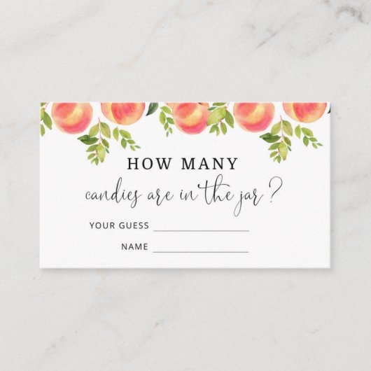 水色の桃は瓶の中にいくつのキャンディーを推測する エンクロージャーカード (正面)