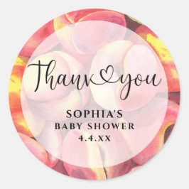 水色の桃 – ありがとう赤ちゃんシャワー ラウンドシール