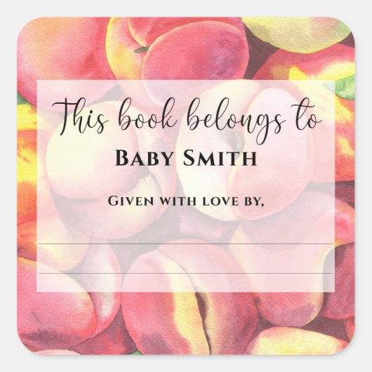 水色の桃 – この本は属している スクエアシール (正面)