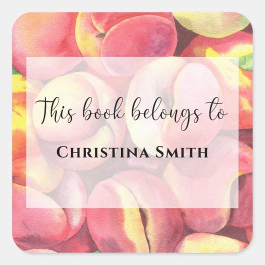 水色の桃 – この本は属している スクエアシール (正面)