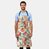 水色の桃、シームレスな花のパターン。 エプロン (着用した状態)