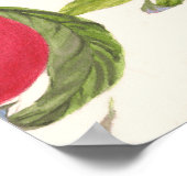 水色の桃、シームレスな花のパターン。 ポスター (角)