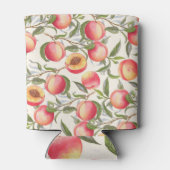 水色の桃、シームレスな花のパターン。 缶クーラー (裏面)